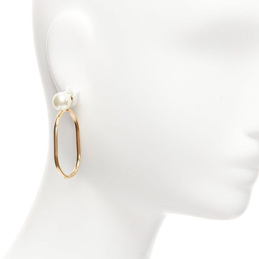 Dior Pearl Hoop Stud Earrings